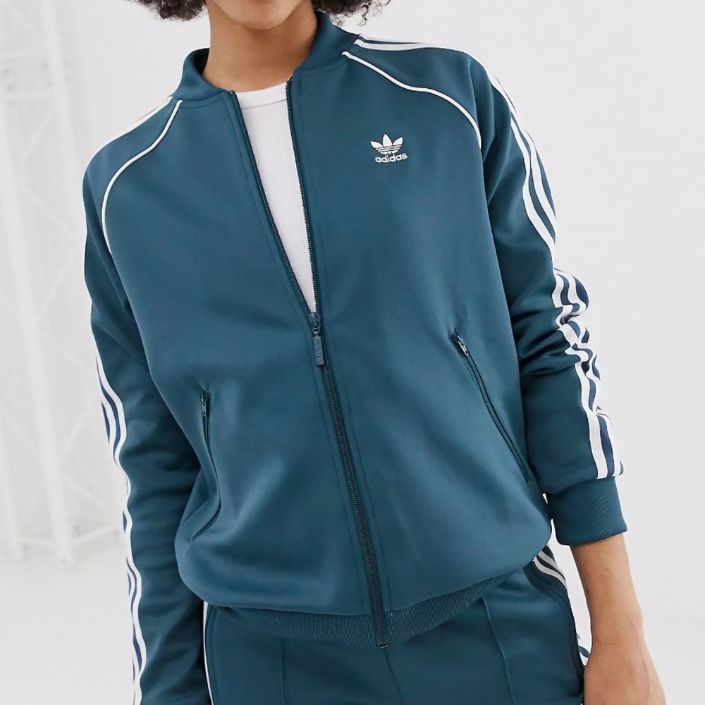 Adidas Originals Superstar Track Top Jacket Mens Small Blue Marine Full Zip